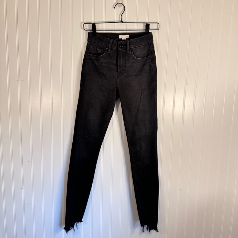 Good American Good Legs Skinny Raw Hem Denim Jeans Women’s Size 0/25 - Picture 2 of 15